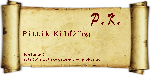 Pittik Kilény névjegykártya